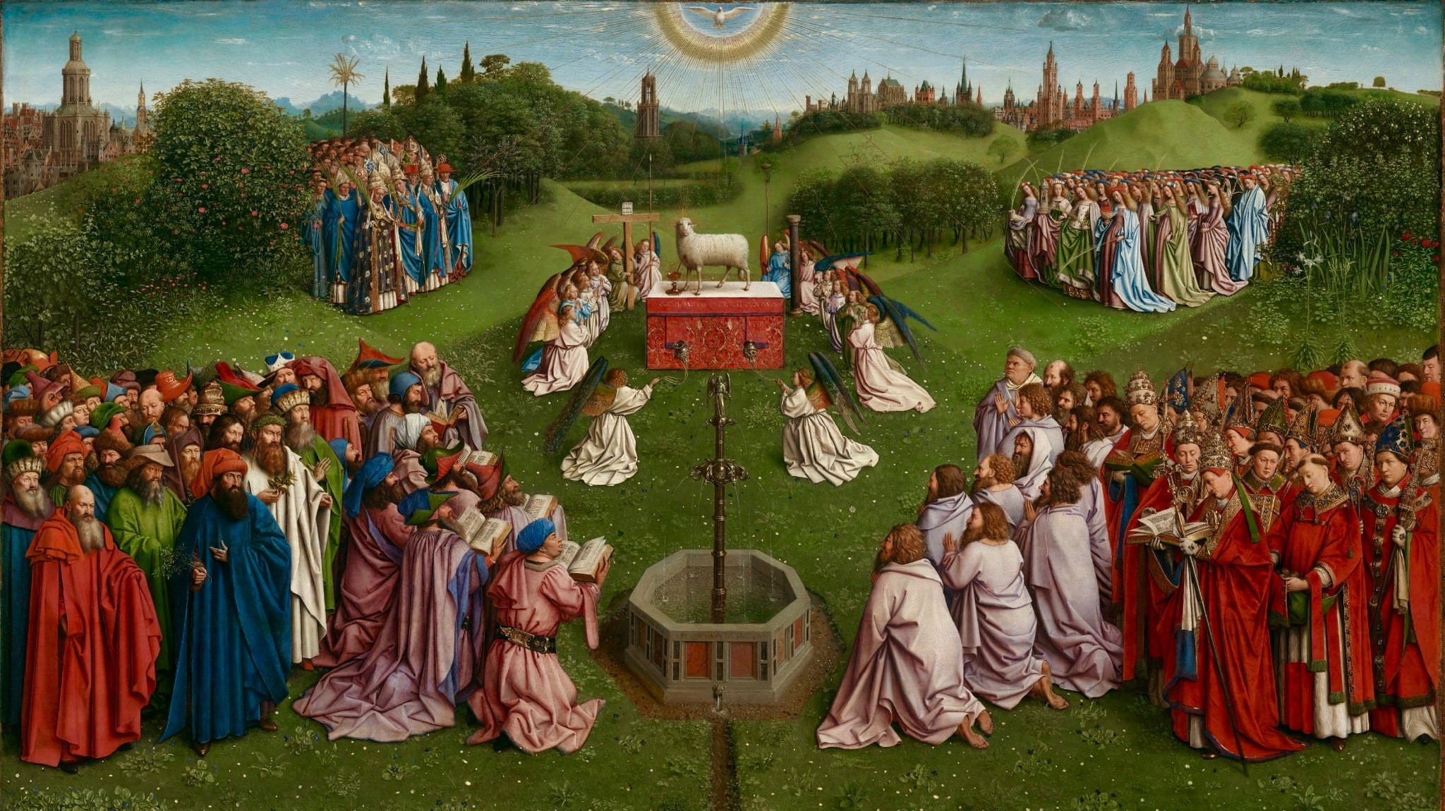 The Adoration of the Mystic Lamb, from the Ghent Altarpiece